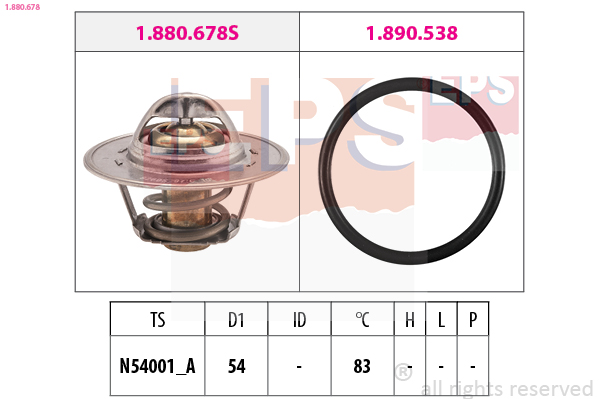 Thermostat, coolant (Front axle)  Art. 1880678