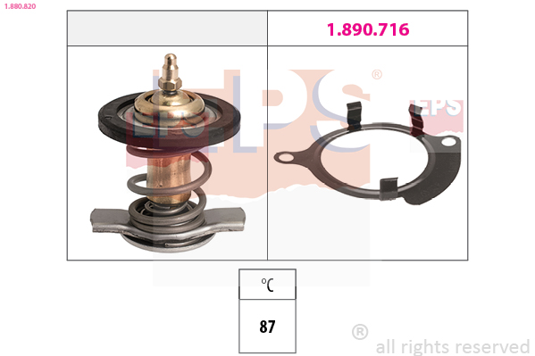 Thermostat, coolant (Below)  Art. 1880820