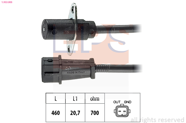 Sensor, crankshaft pulse (Front axle)  Art. 1953005