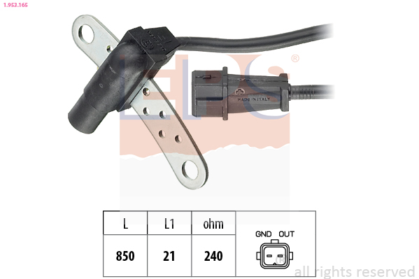 Sensor, crankshaft pulse (2)  Art. 1953165