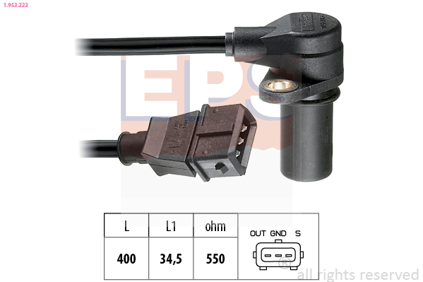 Sensor, crankshaft pulse (Transmission side, Front axle)  Art. 1953222