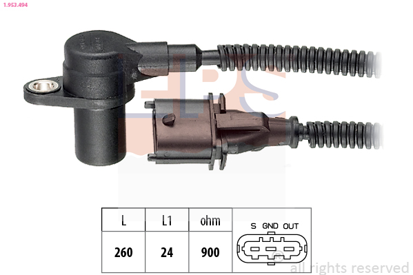 Sensor, crankshaft pulse (Front axle)  Art. 1953494