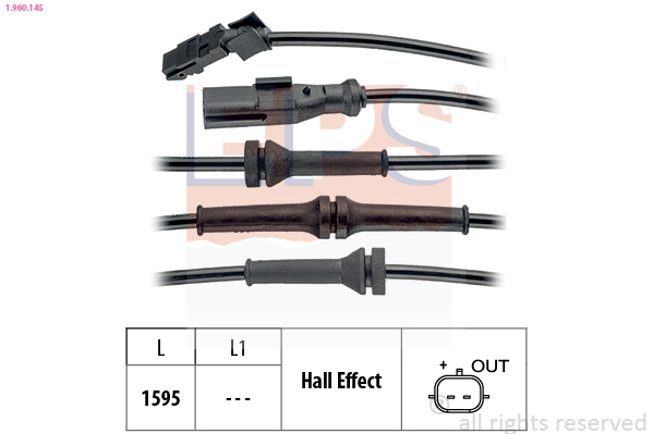 Sensor, wheel speed (Rear axle, right)  Art. 1960145