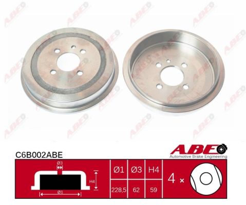 Brake Drum (Rear axle)  Art. C6B002ABE