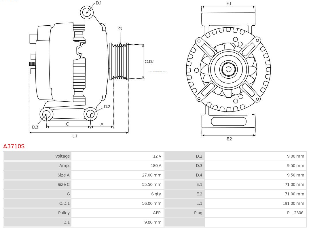 Alternator  Art. A3710S