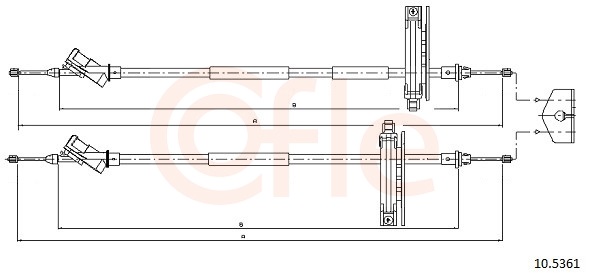 Cable Pull, parking brake (In the middle)  Art. 92105361