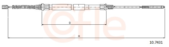 Cable Pull, parking brake (Back, right, Back, left)  Art. 92107431