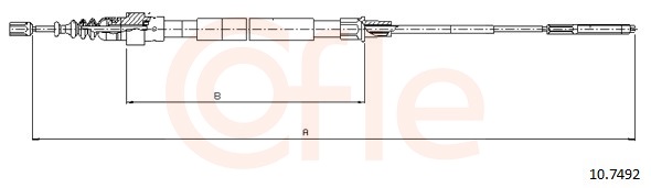 Cable Pull, parking brake (Back, left, Back, right)  Art. 92107492