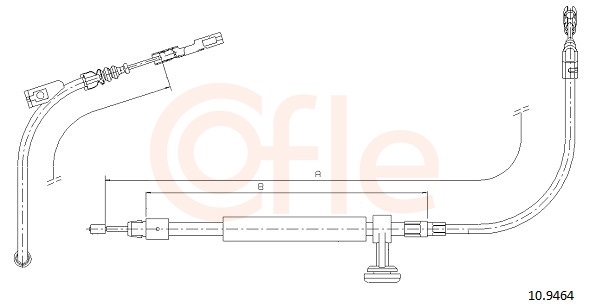 Cable Pull, parking brake (In the middle)  Art. 92109464