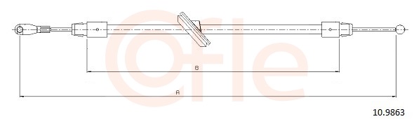 Cable Pull, parking brake (In front)  Art. 92109863