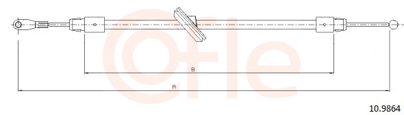 Cable Pull, parking brake (In front)  Art. 92109864