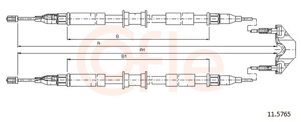 Cable Pull, parking brake (In the middle)  Art. 92115765