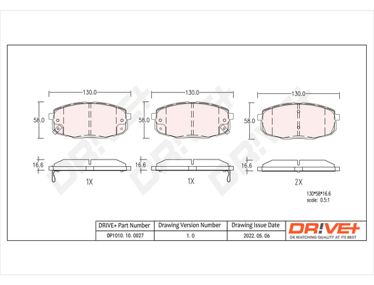 Brake Pad Set, disc brake  Art. DP1010100027