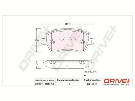 Brake Pad Set, disc brake  Art. DP1010100054