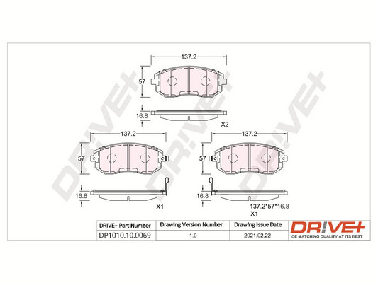 Brake Pad Set, disc brake  Art. DP1010100069