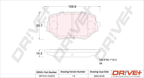 Brake Pad Set, disc brake  Art. DP1010100073