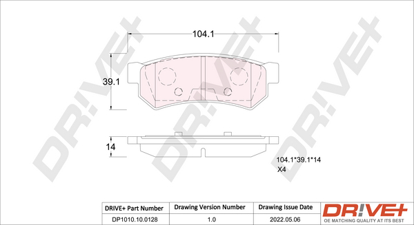 Brake Pad Set, disc brake  Art. DP1010100128