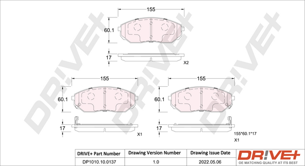 Brake Pad Set, disc brake  Art. DP1010100137