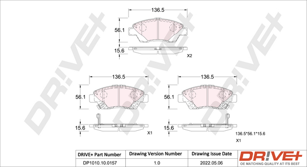 Brake Pad Set, disc brake  Art. DP1010100157