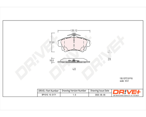 Brake Pad Set, disc brake  Art. DP1010100171