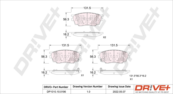 Brake Pad Set, disc brake  Art. DP1010100196