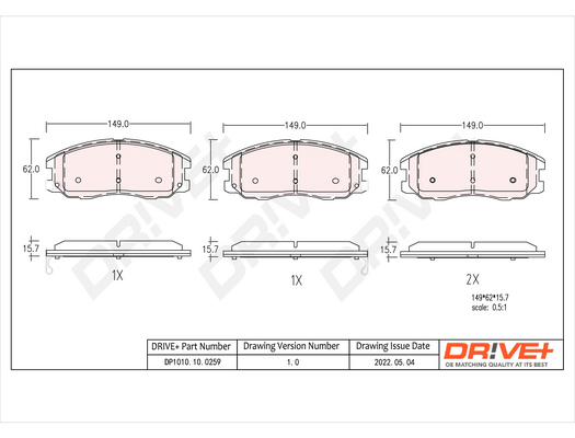 Brake Pad Set, disc brake  Art. DP1010100259