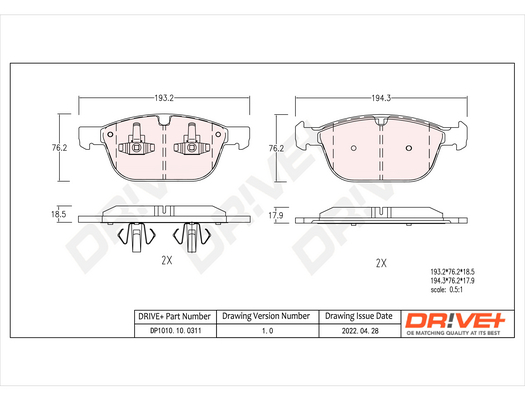 Brake Pad Set, disc brake  Art. DP1010100311