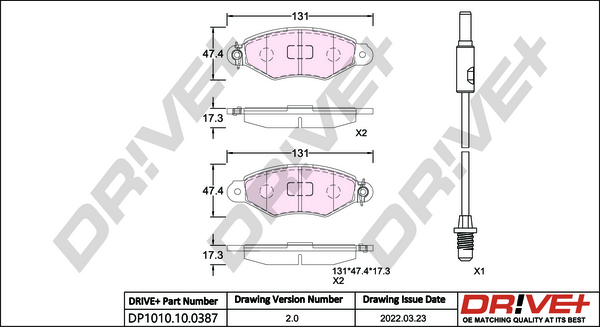 Brake Pad Set, disc brake  Art. DP1010100387