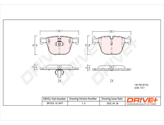 Brake Pad Set, disc brake  Art. DP1010100477