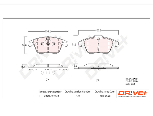 Brake Pad Set, disc brake  Art. DP1010100514