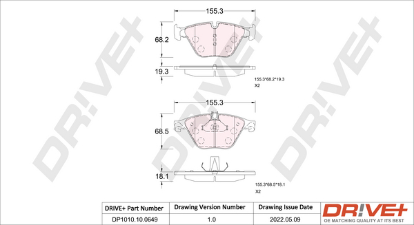 Brake Pad Set, disc brake  Art. DP1010100649