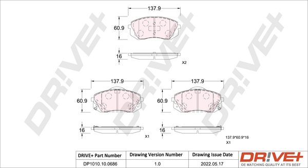 Brake Pad Set, disc brake  Art. DP1010100686