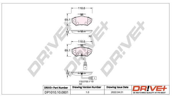 Brake Pad Set, disc brake  Art. DP1010100801