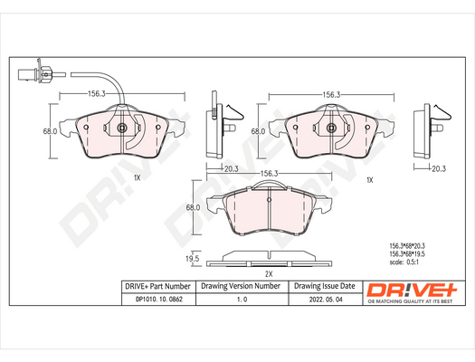 Brake Pad Set, disc brake  Art. DP1010100862