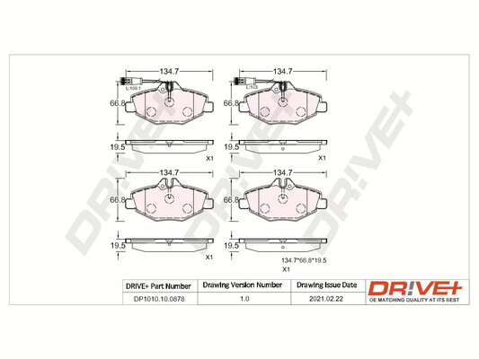 Brake Pad Set, disc brake  Art. DP1010100878