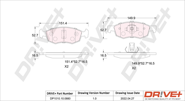 Brake Pad Set, disc brake  Art. DP1010100880