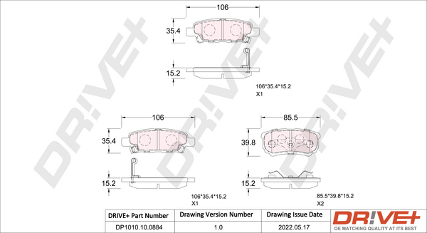 Brake Pad Set, disc brake  Art. DP1010100884