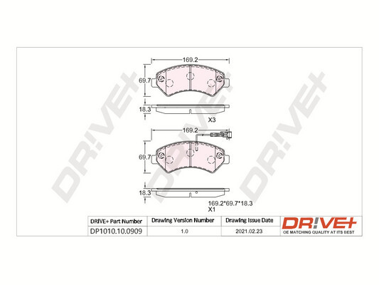 Brake Pad Set, disc brake  Art. DP1010100909