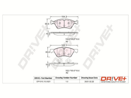 Brake Pad Set, disc brake  Art. DP1010100921