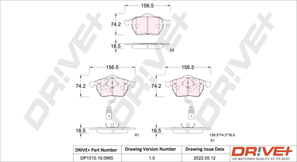 Brake Pad Set, disc brake  Art. DP1010100985