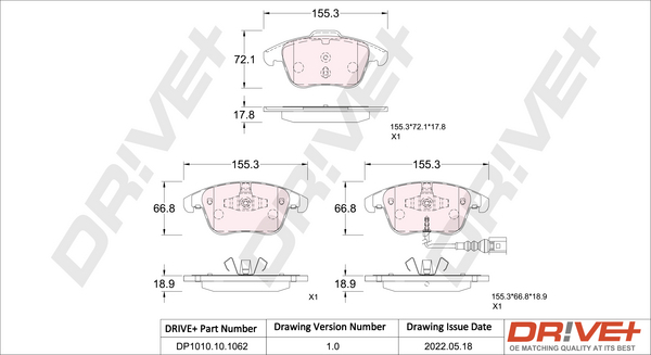 Brake Pad Set, disc brake  Art. DP1010101062