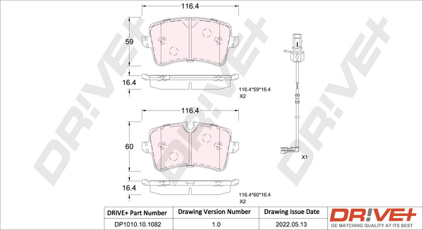 Brake Pad Set, disc brake  Art. DP1010101082