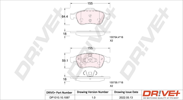 Brake Pad Set, disc brake  Art. DP1010101087