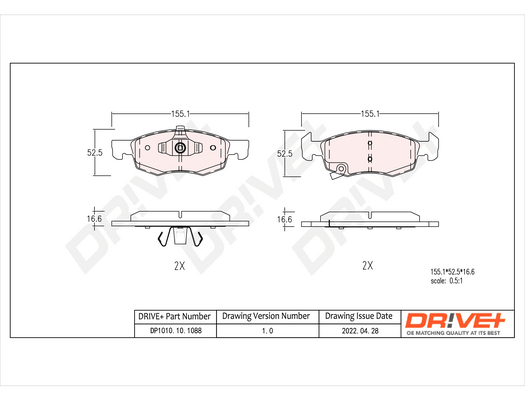 Brake Pad Set, disc brake  Art. DP1010101088