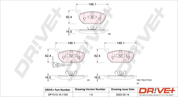 Brake Pad Set, disc brake  Art. DP1010101103