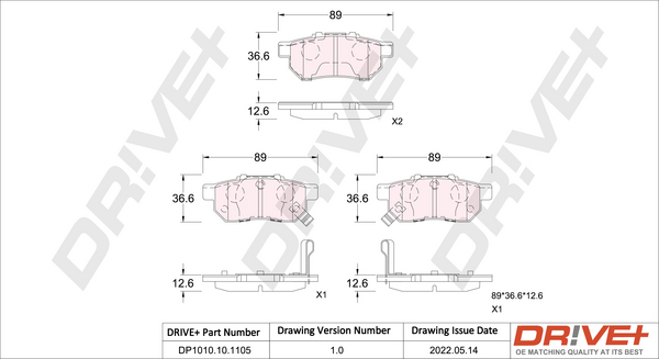 Brake Pad Set, disc brake  Art. DP1010101105