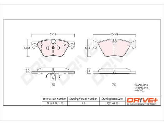 Brake Pad Set, disc brake  Art. DP1010101106