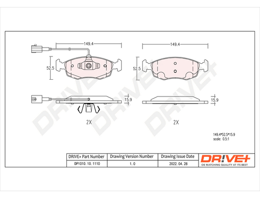 Brake Pad Set, disc brake  Art. DP1010101110