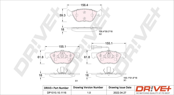 Brake Pad Set, disc brake  Art. DP1010101116