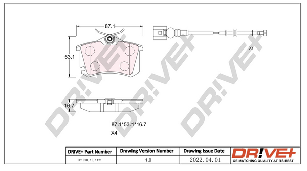 Brake Pad Set, disc brake  Art. DP1010101121